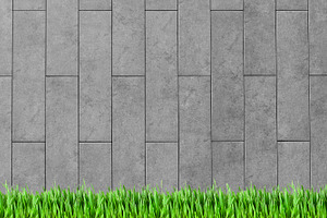 Building wall and green grass, an Abstract Photo by BOOCYS