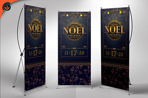 Gold Art Deco Gala Roll Up Banner