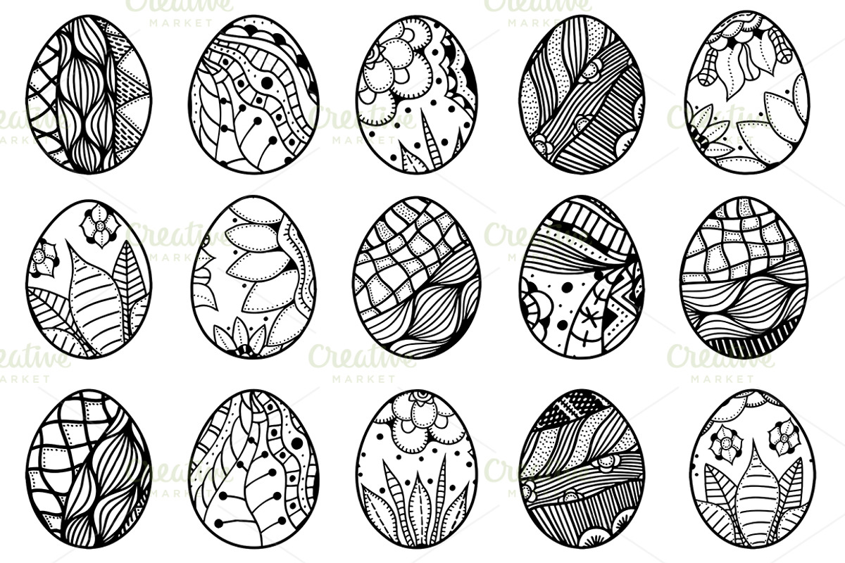 Hand drawn easter eggs, a Background Graphic by IllustrationArtShop