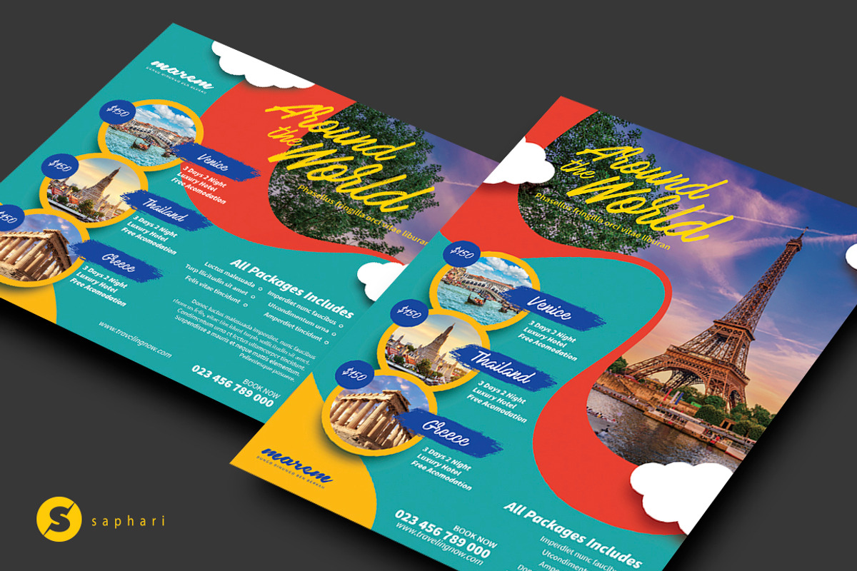 Travel Flyer Template, a Flyer Template by Saphari (Photo 1 of 3)