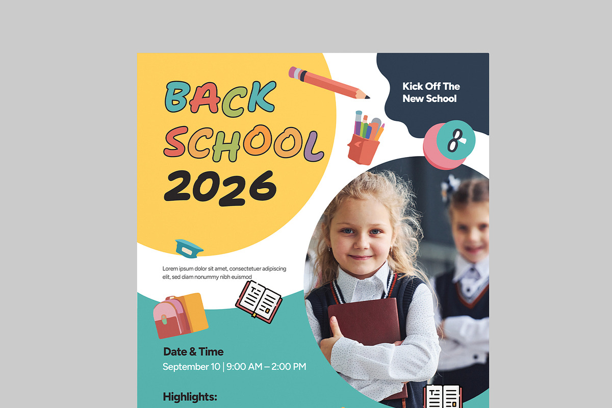 Back to School Flyer Template preview 4