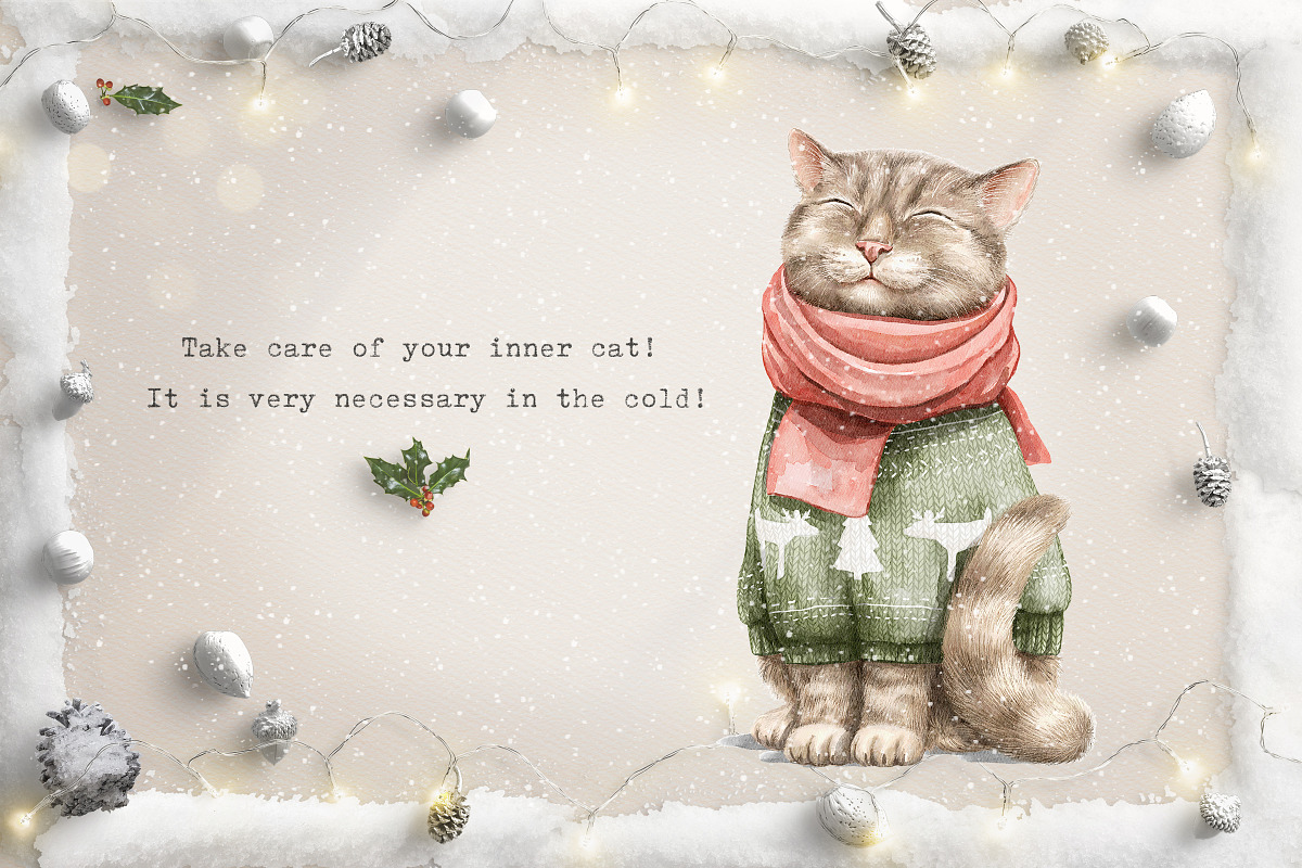 Christmas cats, an Animal Illustration by Mimomy (Photo 7 of 9)