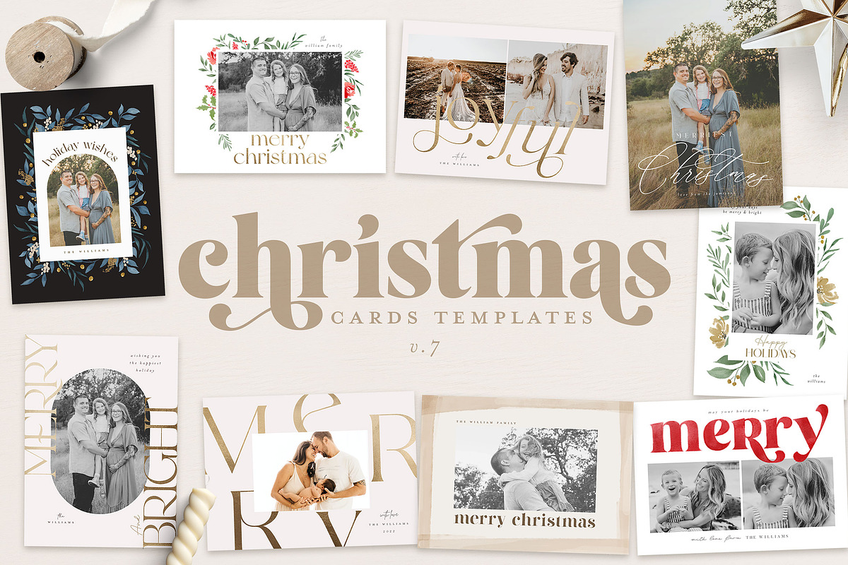 Christmas Card Templates 2022, a Card Template by 7th Avenue Designs (Photo 1 of 21)