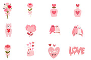 Watercolor Valentine clipart, an Illustration by Designworld (Thumbnail 2 of 4)