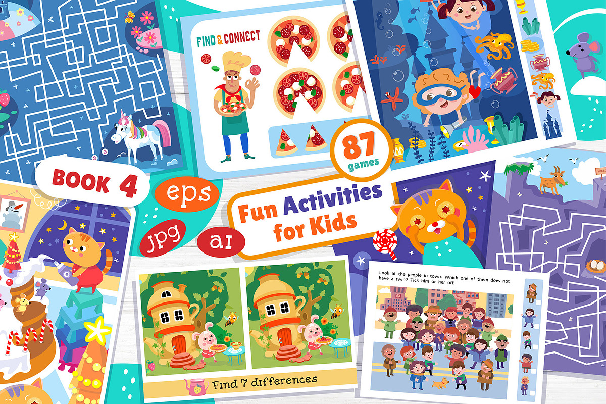 Funny Activities for Kids Book 4, an Animal Illustration by ArtyCats (Photo 1 of 9)