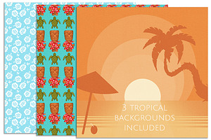 Luau Clip Art Graphics Set