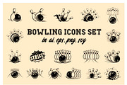 Bowling skittles & ball crushing set, a Sport Illustration by Lettering_Logo (Thumbnail 1 of 3)