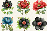Watercolor Flowers Clipart, an Illustration by DreamCafeArt (Thumbnail 3 of 8)