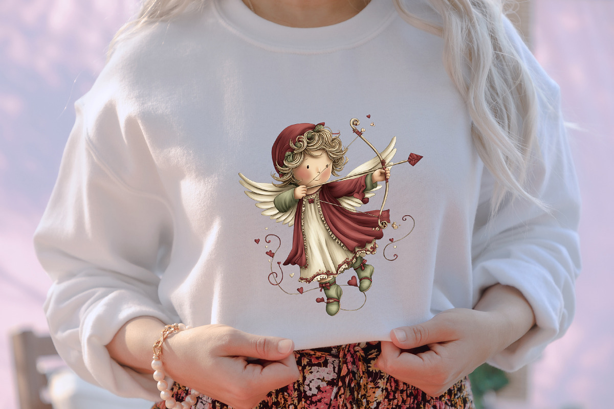 Whimsical Cupid Valentine Clipart, an Illustration by designcity5 (Photo 4 of 5)