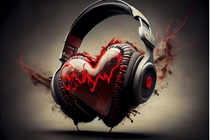Heart with Headphones, a Wallpaper Photo by BazziBa♥