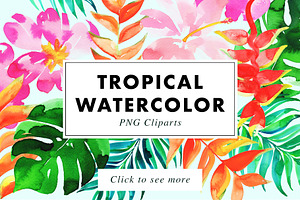 22 Tropical Watercolor Illustrations