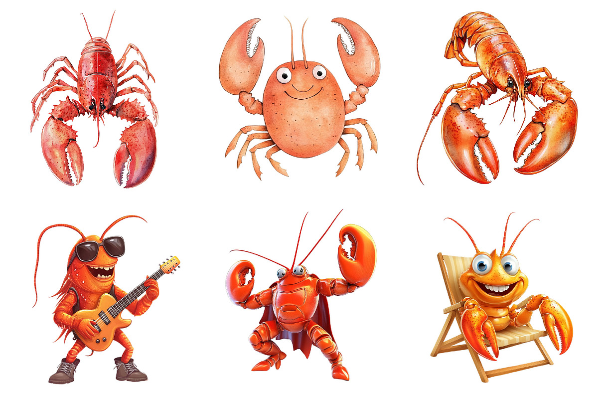 Kawaii Crabs  Clipart Bundle, an Illustration by Pixels.Craft (Photo 9 of 9)