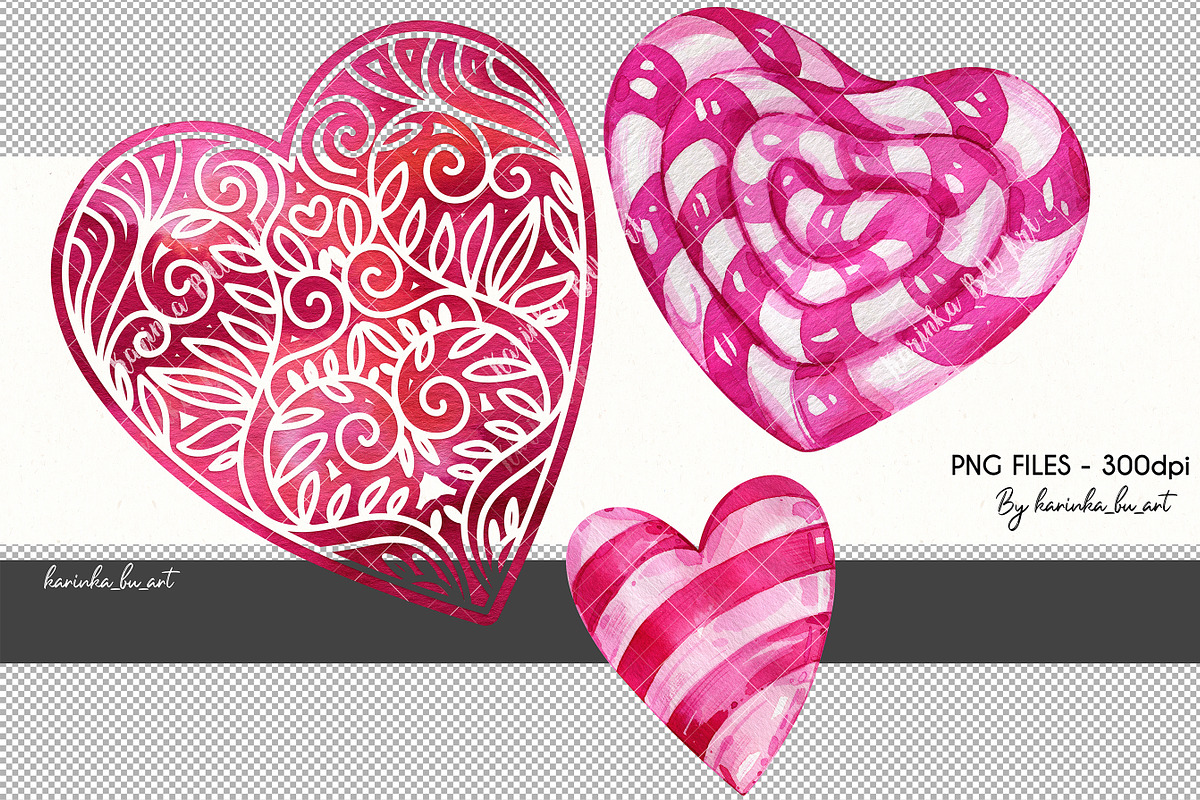 Pink Valentine Hearts Set 35 png, an Object Graphic by KarinkaBU (Photo 7 of 7)