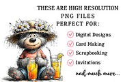 Whimsical Daisy Teddy Bear Clipart, a Seasonal Illustration by OK Design (Thumbnail 6 of 6)