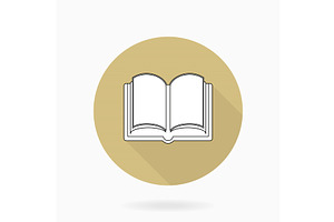 Fine Flat Icon With Book, an Icon by FineArtStudio