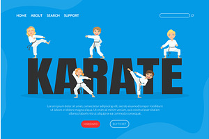 Karate Landing Page Template, Cute, a Sport Illustration by TopVectors