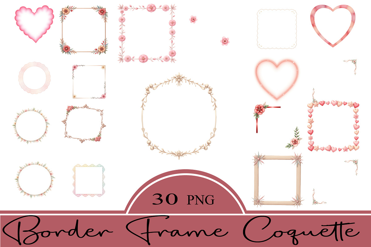 Border Frame Coquette PNG, an Illustration by CrexoraLab (Photo 1 of 5)