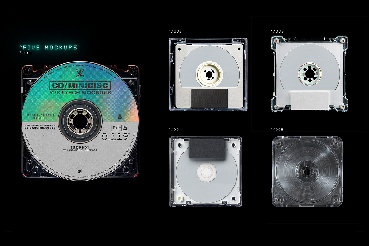 CD / Minidisc Tech Y2K Case Mockups, a Packaging Mockup by bangingjoints (Photo 2 of 7)