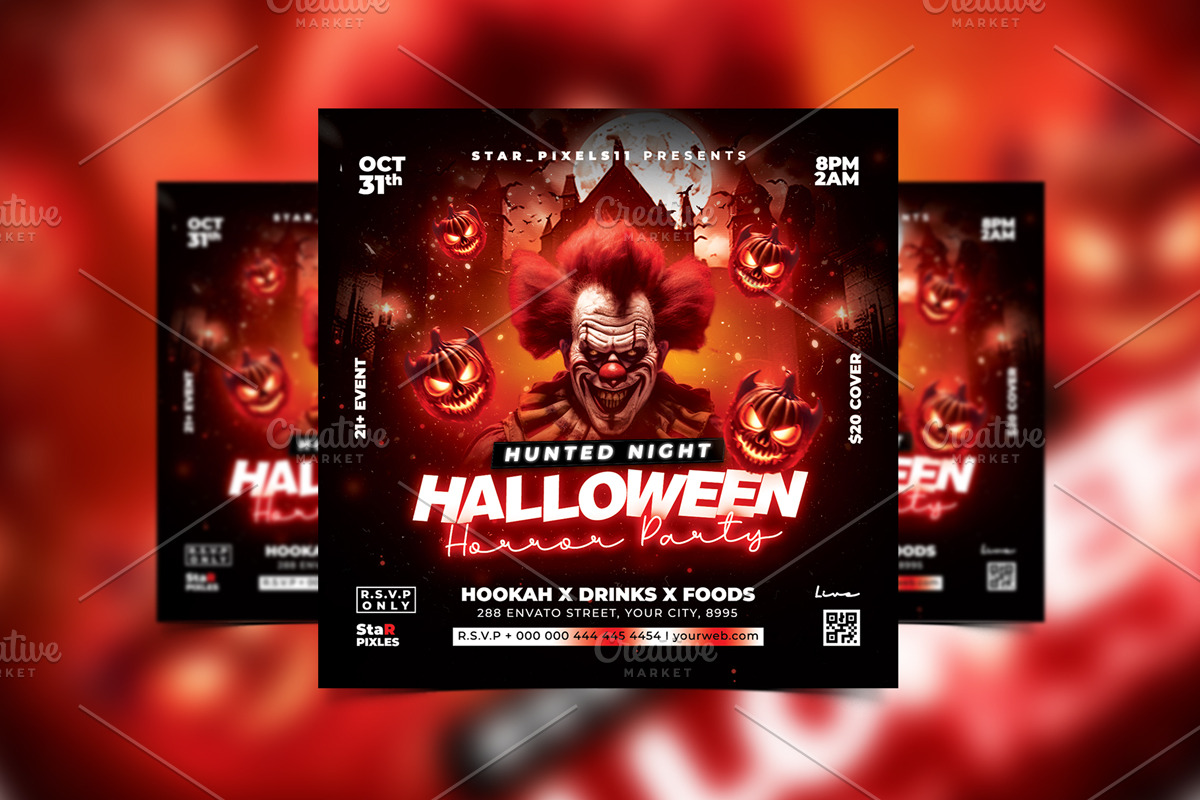 Halloween Horror Party Flyer, a Flyer Template by StarPixles11 (Photo 1 of 3)