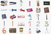 Watercolor School Clipart Set, an Illustration by CropUp Creative (Thumbnail 2 of 4)