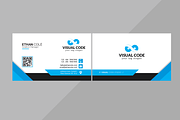 Blue Elegant Corporate Card, a Business Card Template by Graphix Studio (Thumbnail 1 of 3)