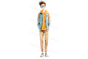 Teen Characters Watercolor PNG Set, a Person Illustration by Bubert Art (Thumbnail 5 of 7)