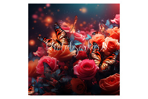 Roses And Butterflies Backgrounds