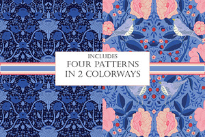 William Morris Patterns Pink & Blue