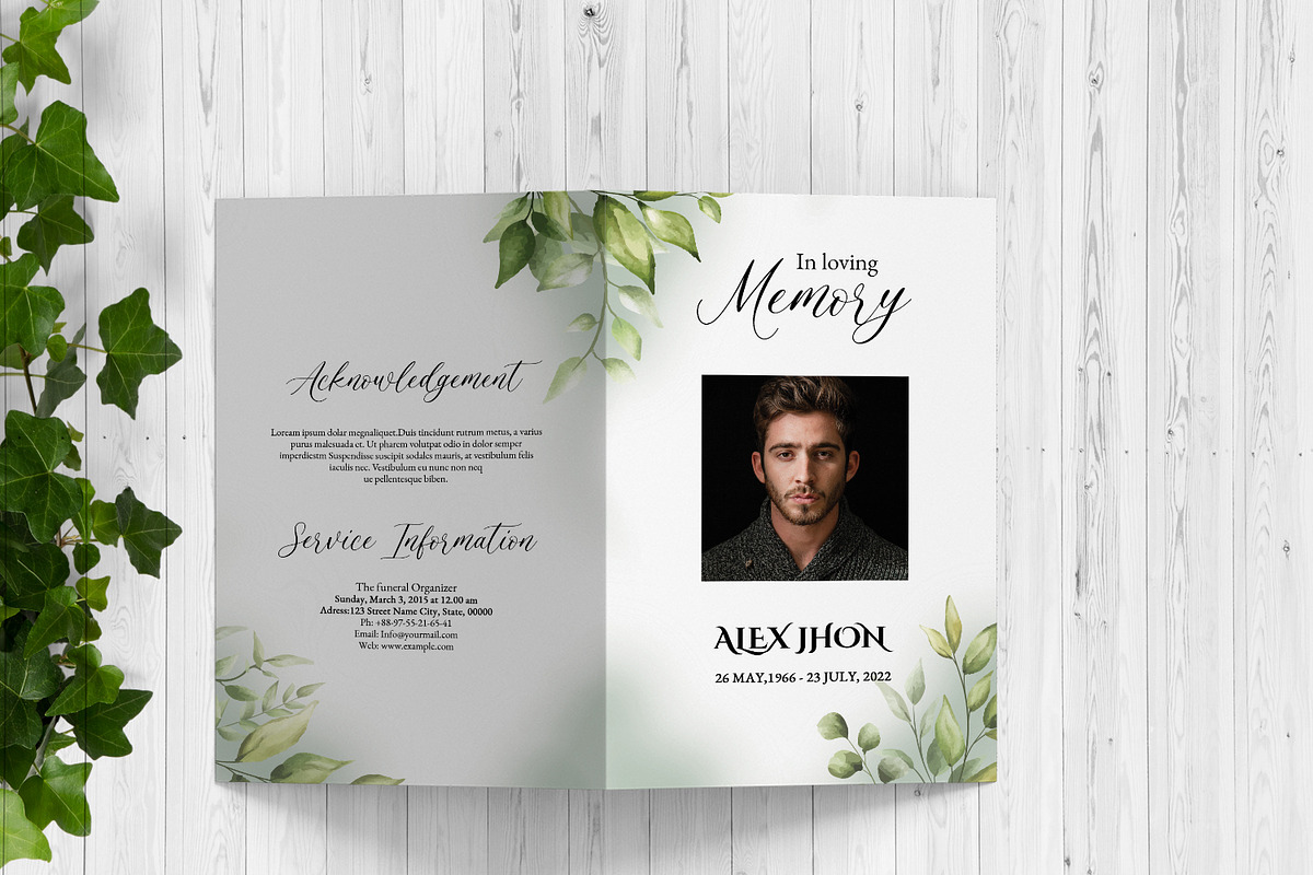 Funeral Program Template, a Brochure Template by Template Shop (Photo 4 of 5)