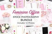 Feminine Desk Stock Photo Bundle, an iPad Mockup by Pixomize (Thumbnail 1 of 5)
