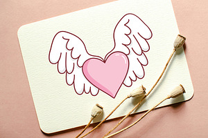 12 Lovely Flying Love Heart Wings