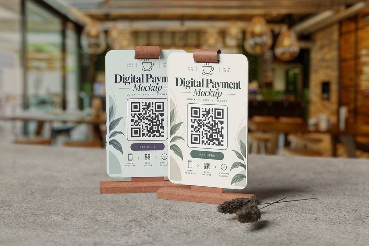 Stand Digital Payment Mockup, an Advertising Mockup by My Code Std (Photo 3 of 5)