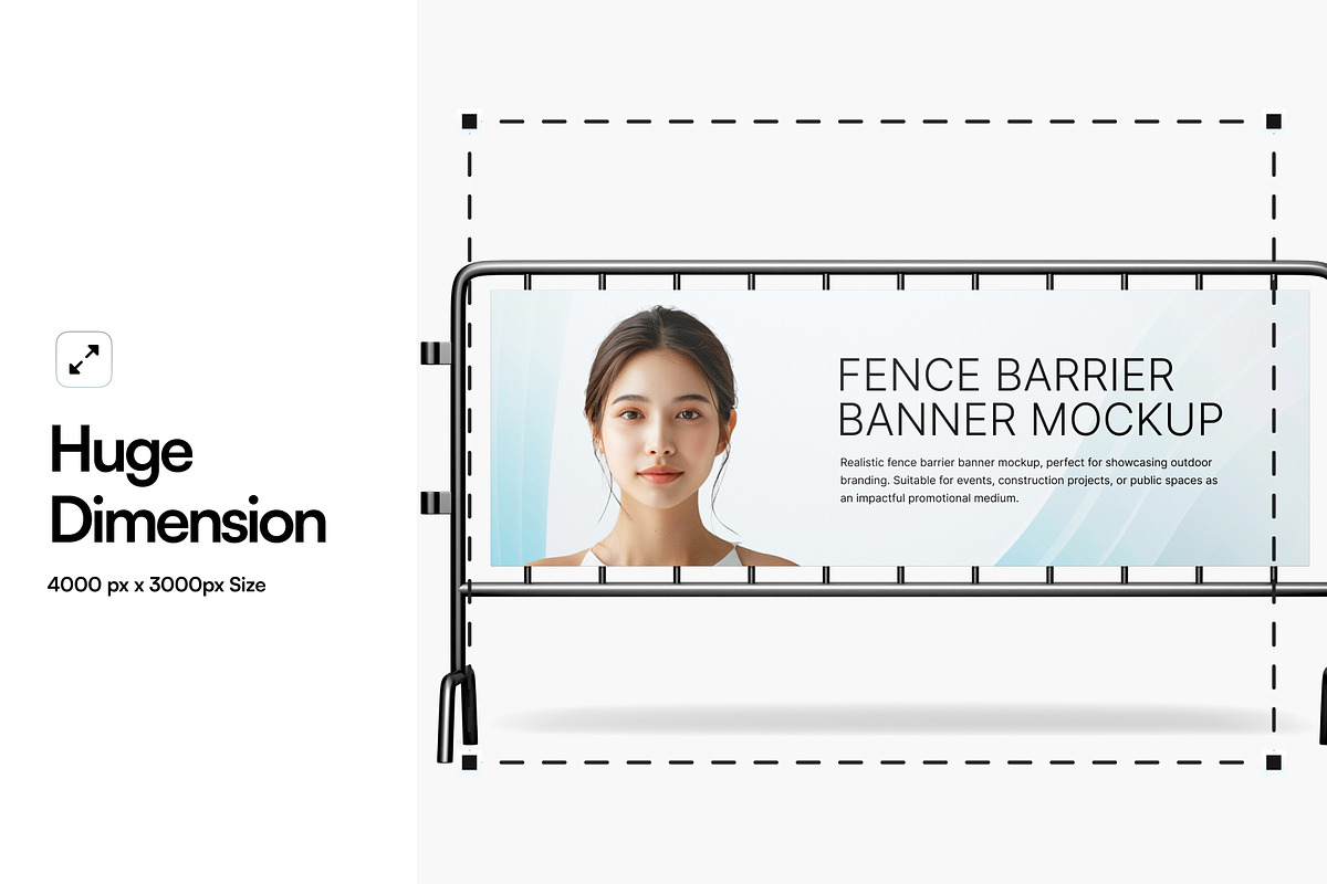 Fence Barrier Banner Mockup, an Advertising Mockup by SLAB! Design (Photo 2 of 5)