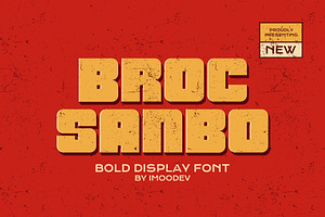 Broc Sanbo - Bold Retro Font, a Sans Serif Font by Imoodev