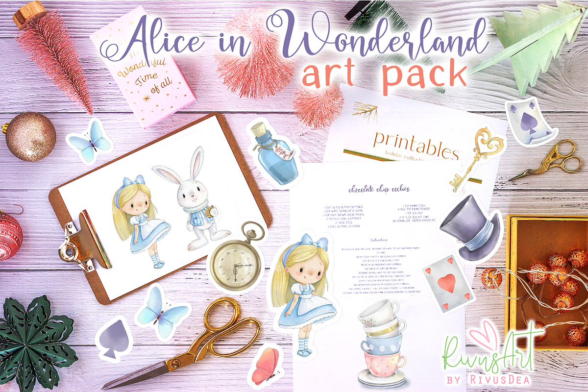 Alice in Wonderland PNG Clipart., a Food Illustration by RivusArt (Photo 3 of 8)