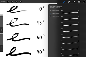 Procreate Round Calligraphic Brushes, a Brush Add-On by 103cia