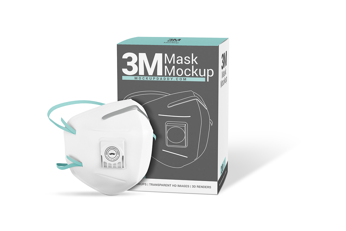 Medical Face Mask Mockup, a Mask Mockup by Mockupdaddy (Photo 1 of 9)