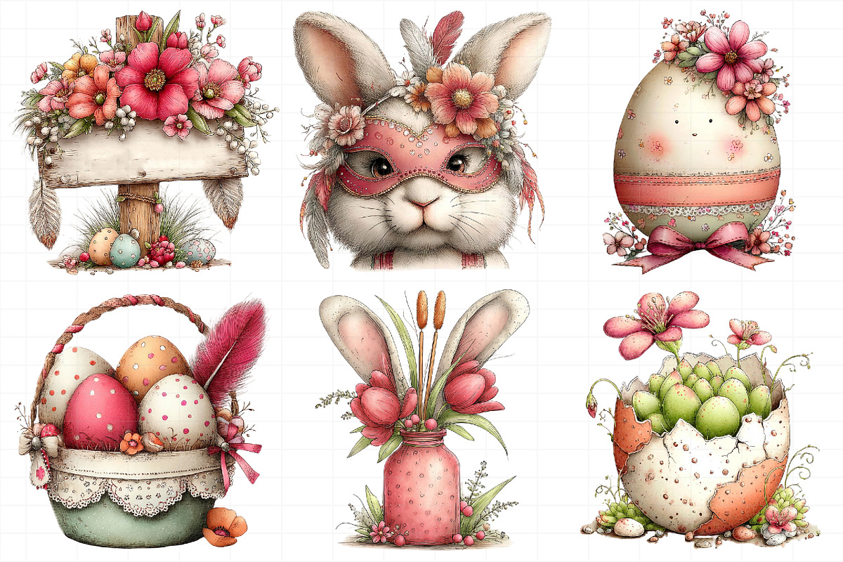 Boho Easter Elements Bundle, an Illustration by Daily.Designs (Photo 6 of 8)
