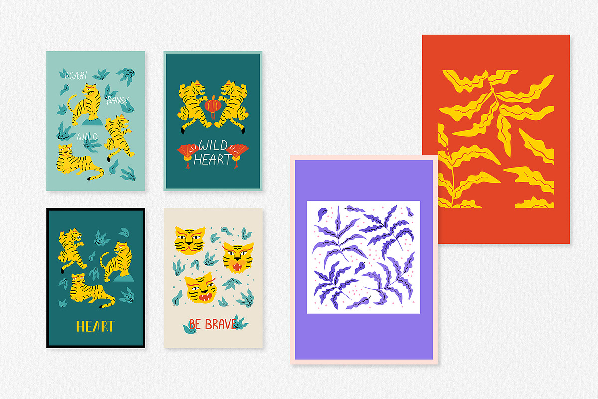 Asian tigers | Cliparts, Posters, an Animal Illustration by Felizabeth Design (Photo 11 of 15)