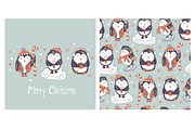 Penguins pattern and card., a Pattern Graphic by Mira15 (Thumbnail 2 of 2)