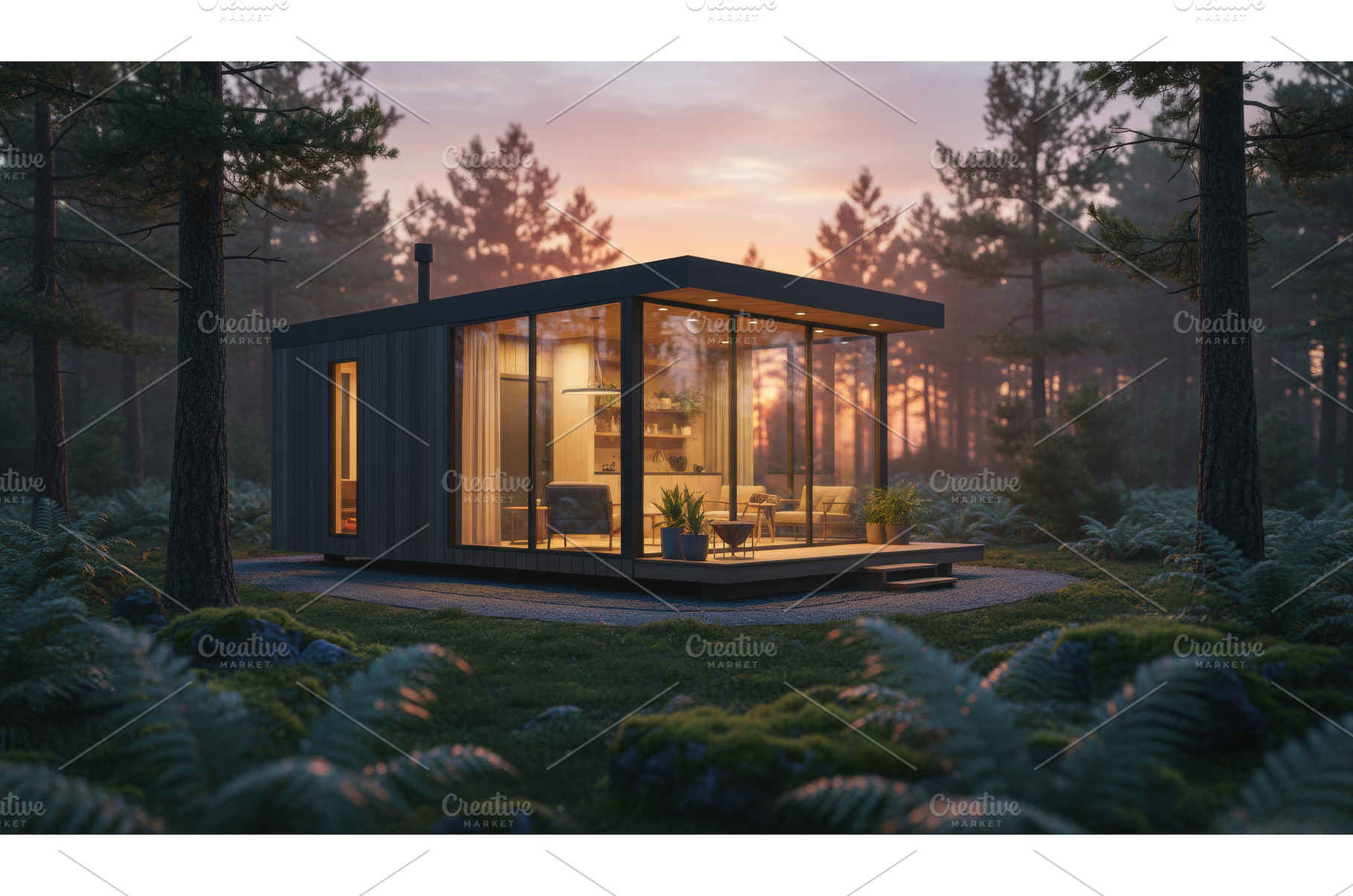Modern minimalist cabin with glass, an Architecture Photo by Igor Tichonow
