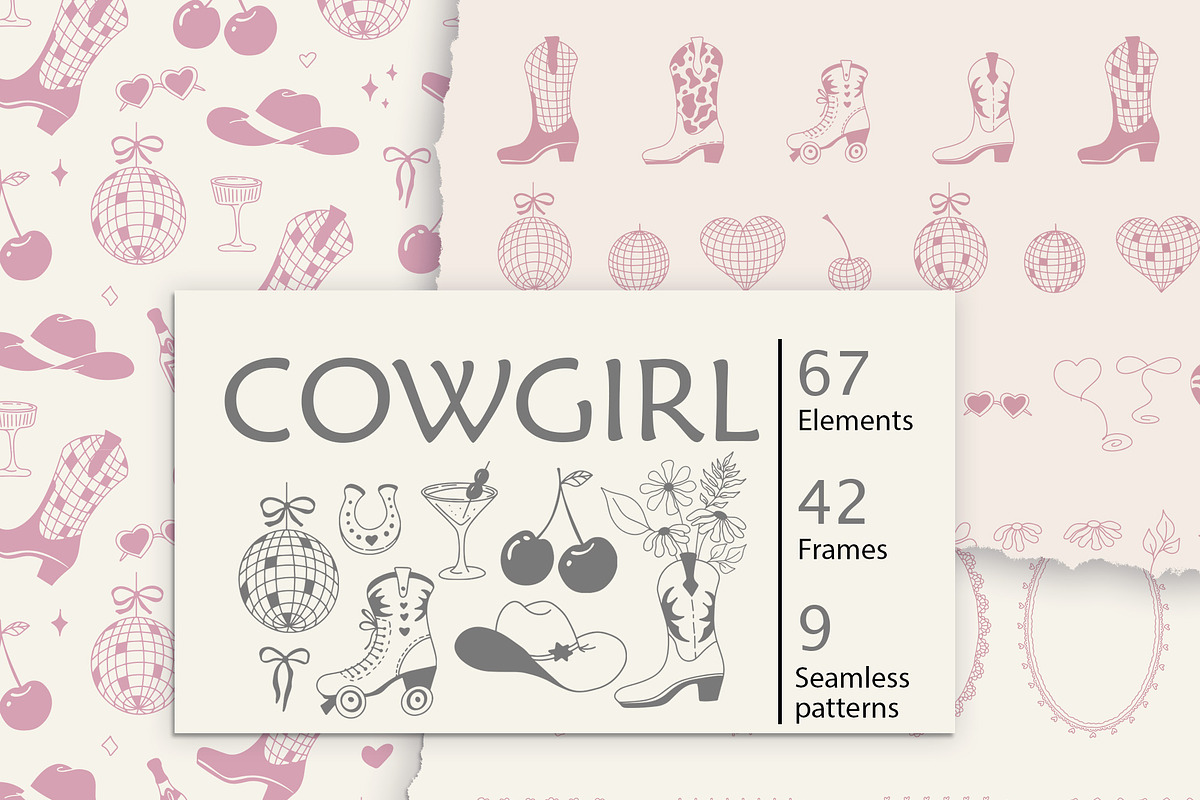 Cowgirl Coquette Western Clipart, an Illustration by Nebbia (Photo 1 of 5)