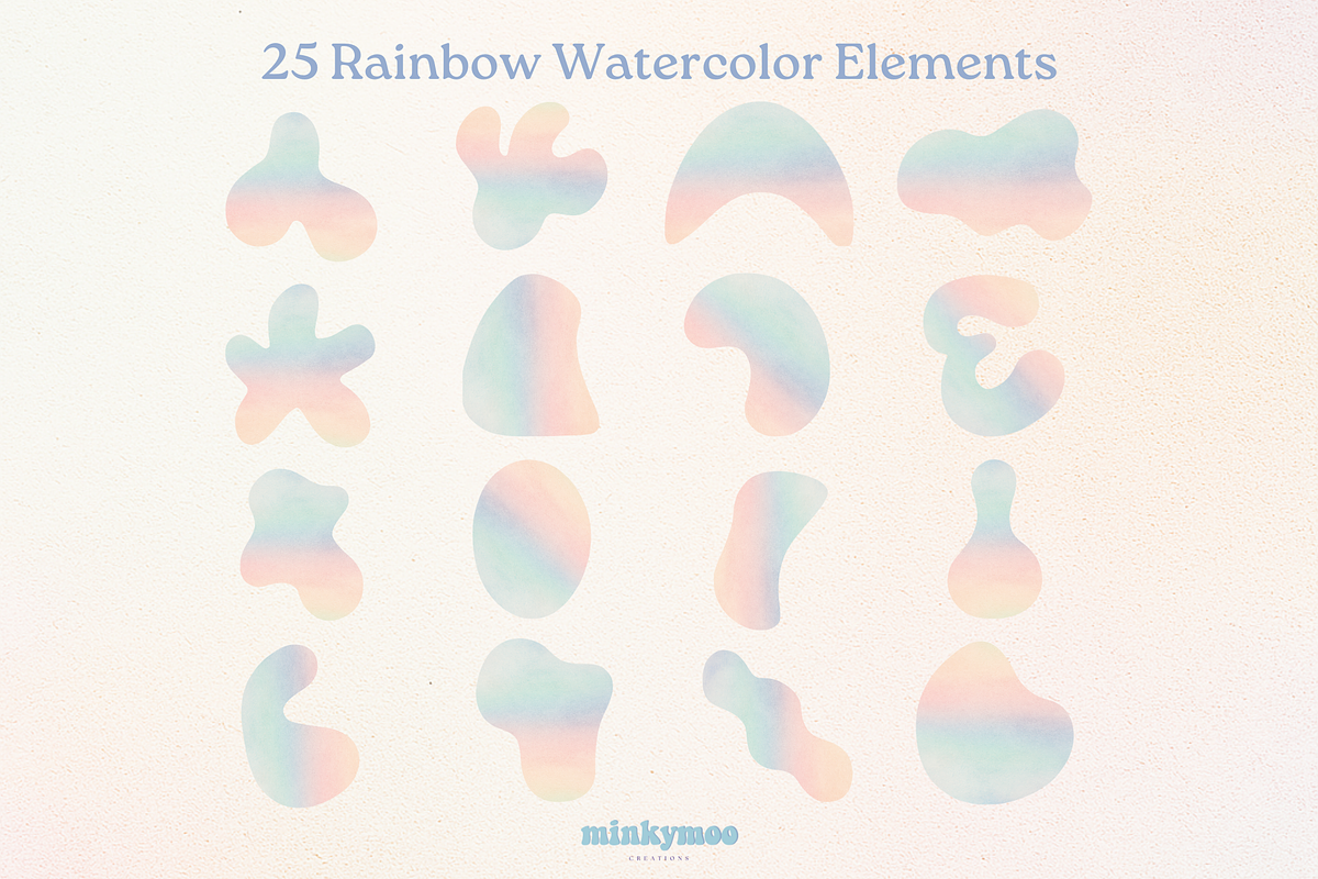 Glitter Elements & Watercolor Shapes, a Texture Illustration by Minky Moo Creations (Photo 3 of 15)