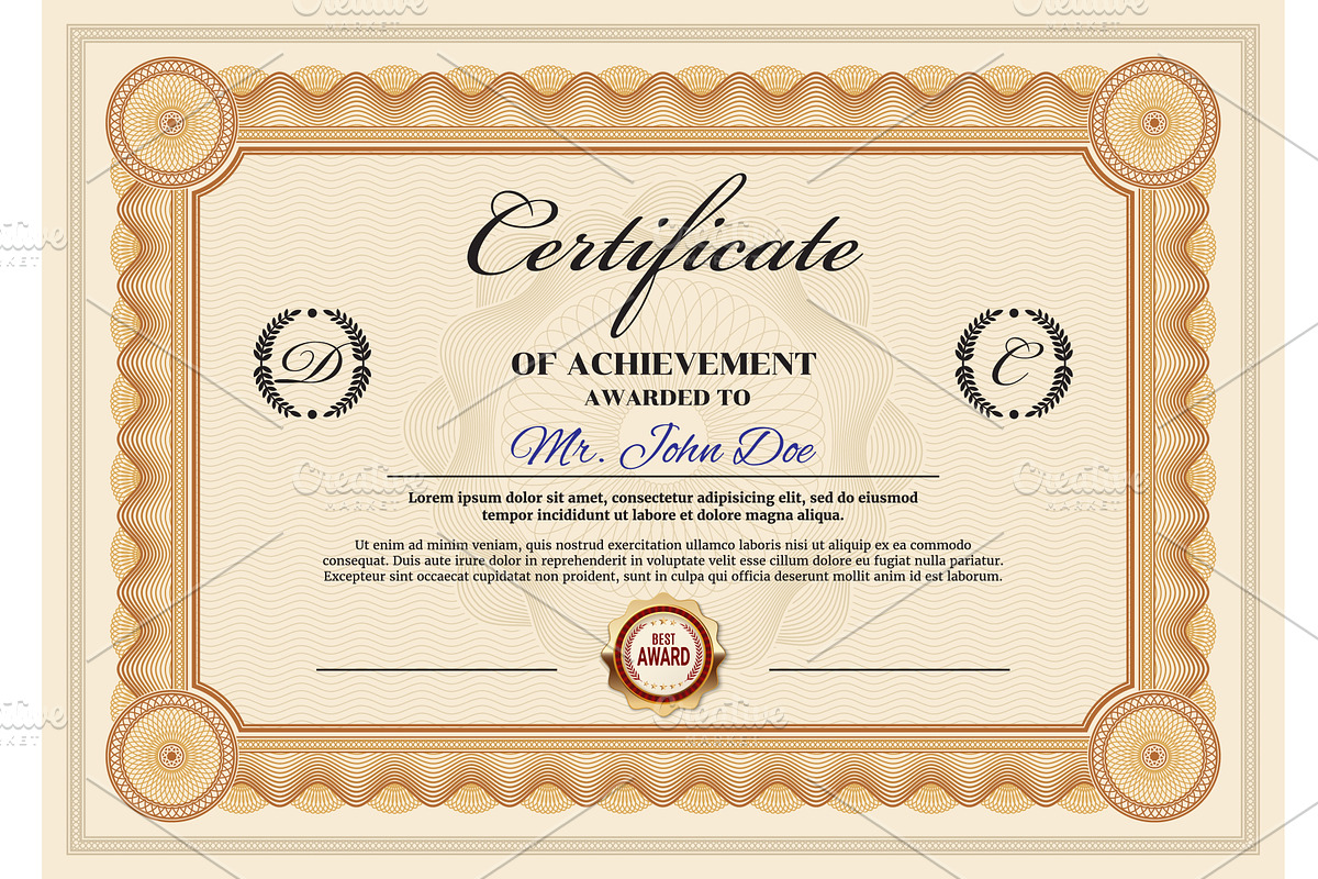 Achievement certificate, vector, a Work Illustration by Vector Tradition