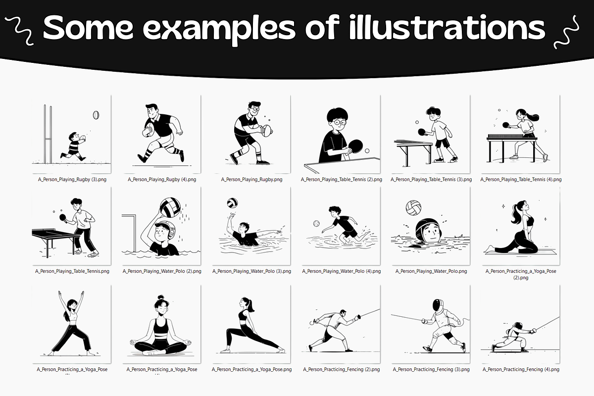 250 Notion Style Sport Illustrations, a Sport Illustration by DaisyStudio (Photo 6 of 10)