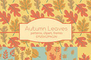Autumn Leaves clipart & patterns, a Seasonal Illustration by Carpet Tapete Pretzel (Thumbnail 1 of 11)