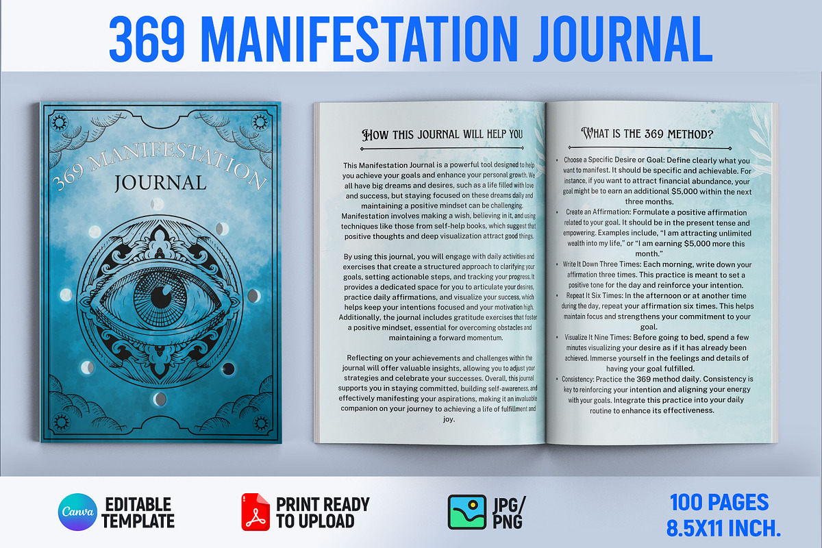 369 Manifestation Journal, a Print Template by Book2bees (Photo 1 of 4)