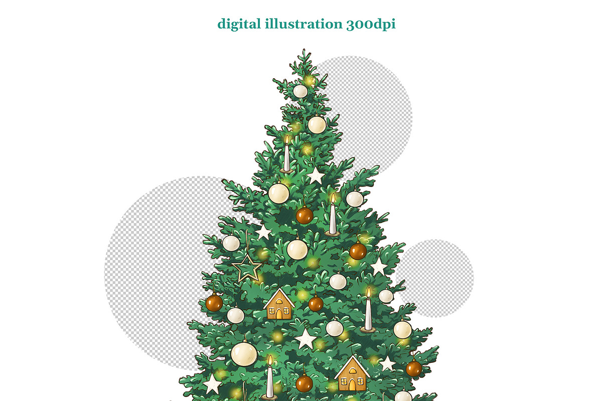 Christmas tree and gift boxes PNG, a Decorative Illustration by Blowballmay (Photo 4 of 6)
