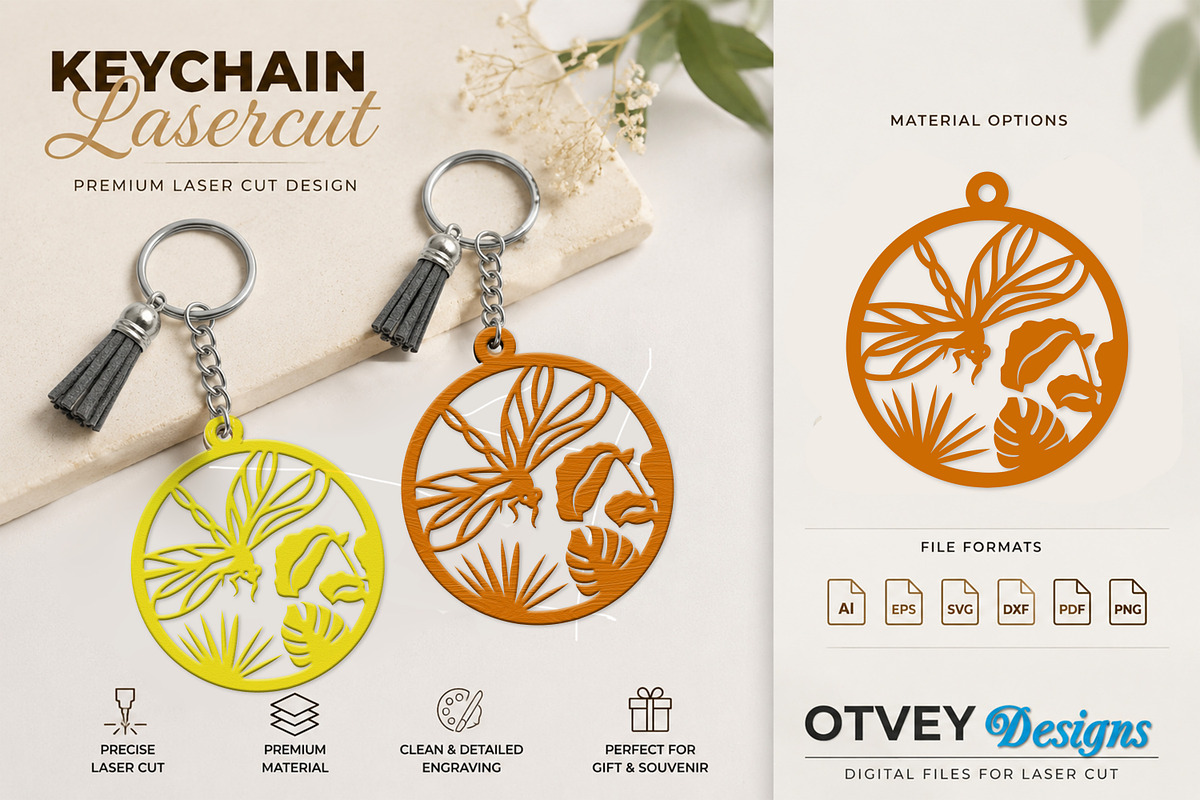 Dragon fly Keychain Lasercut, an Object Graphic by OTVEY DESIGN (Photo 13 of 13)