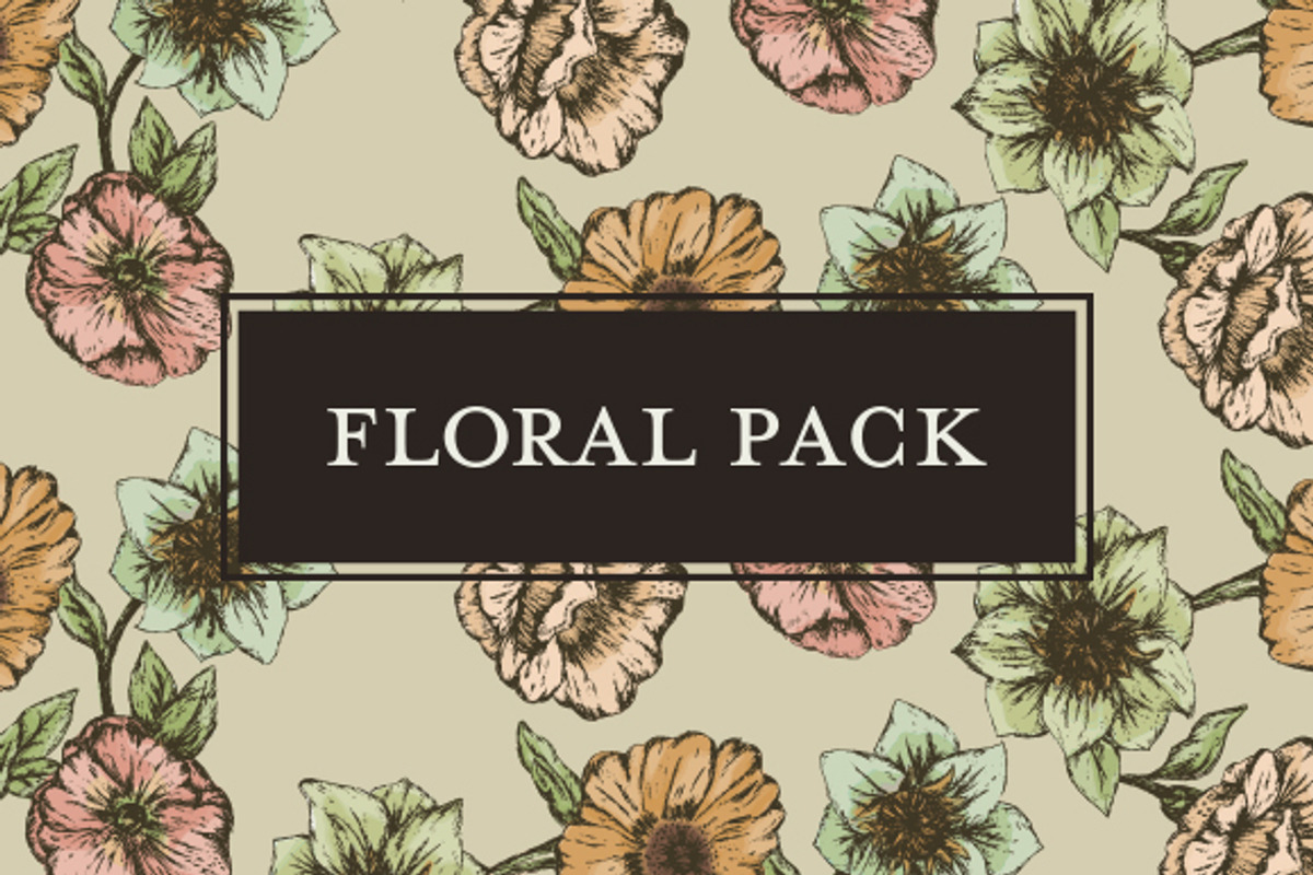 Hand Drawn Floral Pack, a Pattern Graphic by Ariel Tyndell Design (Photo 1 of 2)